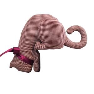 Vintage Handmade Cat Plush Red Gingham Shelf Sitter Farmhouse Cottage Kitty Cats